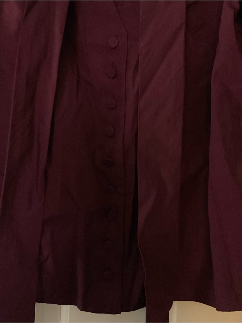 Madewell V-Neck Button-Front Top Dark Pomegranate Purple Tie Neck Size XS NWT - Picture 8 of 11